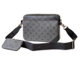 'Louis V' Trio Messenger Bag Black